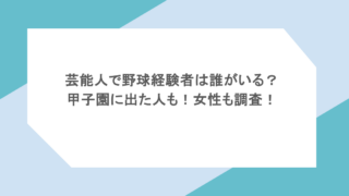 芸能人で野球経験者は誰がいる?甲子園に出た人も!女性も調査!